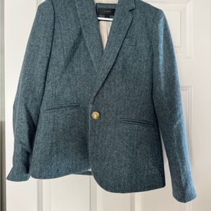J. Crew Teal Herringbone Blazer